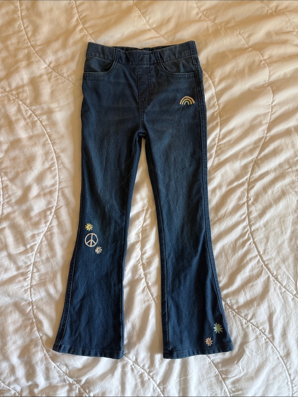 Tucker + Tate Navy Blue Embroidered Flare Jeans